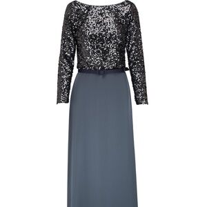 SACHIN + BABI
Colette Gunmetal Sequin & Satin Gown size 12